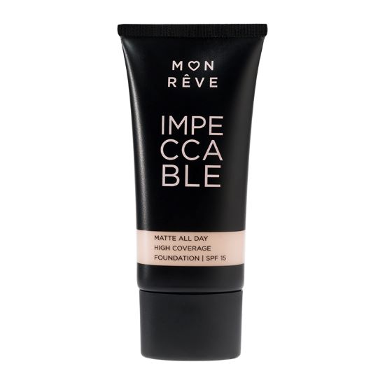 IMPECCABLE FOUNDATION No. 102
High coverage matte foundation with SPF 15